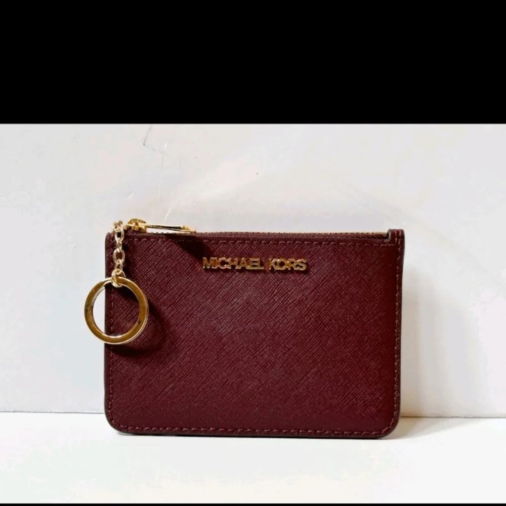 Michael Kors Set Travel Medium Burgundy maroon Dome Crossbody Bag & cardholder